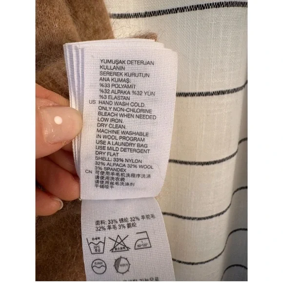 & Other Stories Alpaca Wool Mock Neck Sweater Size XS Camel Quiet Luxury - Picture 7 of 10